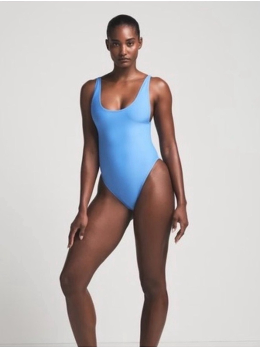 Skims Scoop-Neck One-Piece Swimsuit in Tide Size Xl